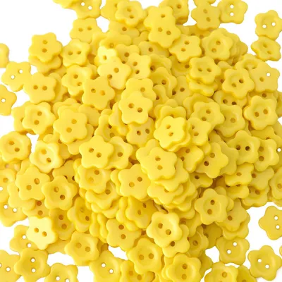 Produktbild von 10 Kinderknöpfe Blume, 12 mm, gelb