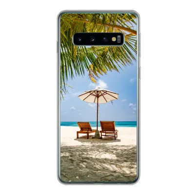 Produktbild von MuchoWow® Handyhülle Schutzhülle Hülle für Samsung Galaxy S10 Strand - Strandkorb - Sonnenschirm Silikon Softcase Handy Hülle - Handytasche