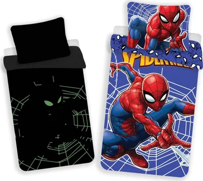 Produktbild von Bettwäsche Spiderman mit Leuchteffekt 140 x 200, 70 x 90 cm