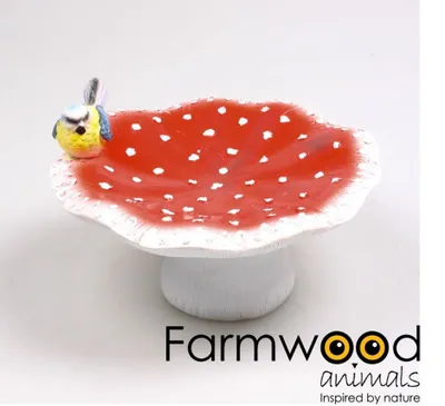 Produktbild von Farmwood Animals Vogelbadpilze mit Vogel Ø23x14cm