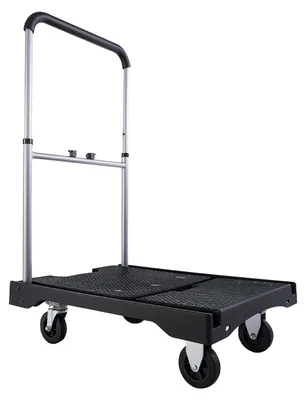 Immagine prodotto di Carrello pieghevole, capacità 149,69 kg, carrello con piattaforma pieghevole e ruote girevoli, carrello con piattaforma mobile e pianale, maniglia regolabile, facile da riporre, 680 x 495 x 115 mm