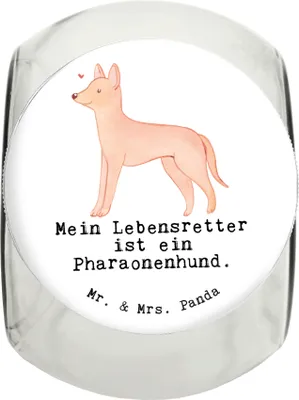 Produktbild von Mr. & Mrs. Panda Bonbonglas Pharaonenhund Lebensretter XL 2000ml - Weiß - Geschenk, Kelb Tal-Fenek, glasbehälter, Keksdose, Vorratsglas, Pharaoh Hound, Dose