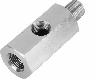 Produktbild von Öldrucksensoradapter, Edelstahl M10 Öldruckmanometer T-Stück auf NPT-Adapter für Turbolader