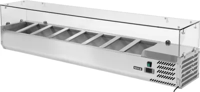 Obrázek produktu pro Nástavbová chladicí vitrína pro 8×1/4 GN nádob, 110 W,  1800 x 335 x 435 mm
