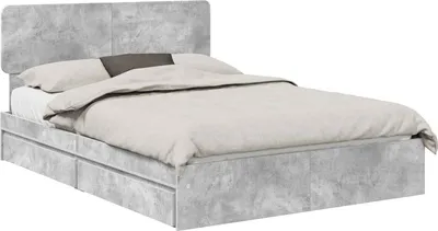 Obrázek produktu pro Postel s úložným prostorem s čelo Betonově šedá 150 x 200 cm