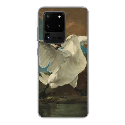 Produktbild von MuchoWow® Handyhülle Schutzhülle Hülle für Samsung Galaxy S20 Ultra Der bedrohte Schwan - Gemälde von Jan Asselijn Silikon Softcase Handy Hülle - Karteninhaber