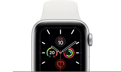 Image de Apple Watch Series 5 SPORT 40 mm GPS, aluminium, argent/blanc, bracelet Sport