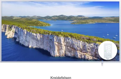Produktbild von Protron Motiv Infrarotheizung Infrarot Panel Heizkörper Bild Elektroheizung Wandheizung Heizung 720Watt 100x52cm mit Smart-Touchscreen-Thermostat G3, Motiv:Kreidefelsen