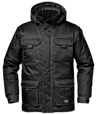 Immagine prodotto di Giacca da lavoro invernale Sir Safety Nassau, traspirante, con maniche e cappuccio staccabili, XXL, NERO