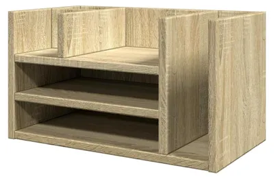 Produktbild von Schreibtisch Organizer, Tisch Organizer für Büro Zuhause, Büro-Organizer Ablagefächer Stiftehalter, Dokumentenablage, Sonoma-Eiche Holzwerkstoff