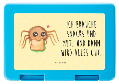 Produktbild von Mr. & Mrs. Panda Lunchbox Spinne Agathe Sandwich - Gelb Pastell - Geschenk, Hunger, Vorratsbehälter, Frischhaltedose, Bentobox, Vorratsdose, Mut, Meal Prep Box, Glück