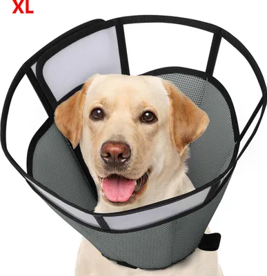Produktbild von Hundehalskrause XL,Graue Hundehalsband,atmungsaktiv,mehrere Größen,leicht und bequem,schützendes Halskrause