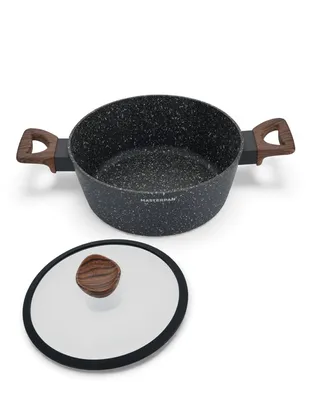 Produktbild von Masterpan 15-teiliges Topfset | schwarze Töpfe | mit Deckel | Kochtopf | Deckel | Pfanne | Topf- und Pfannenset | Induktion | Induktionstöpfe | 7001