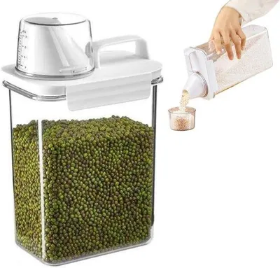 Produktbild von Luftdichte Lebensmittelbehälter für die Küche mit abnehmbarem Auslauf, 1800ml, transparent