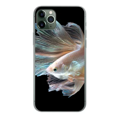 Produktbild von MuchoWow® Handyhülle Schutzhülle Hülle für iPhone 11 Pro Max Fisch - Schwanz - Schwarz Silikon Softcase Handy Hülle - Schutz