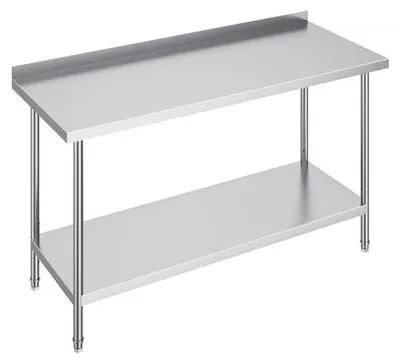 Obrázek produktu pro Pracovní stůl z nerezové oceli - Kuchyňský stůl pro přípravu jídel - 610x1524mm - Profesionální kuchyňský stůl - Robustní kuchyňský stůl pro gastronomii a domácnost