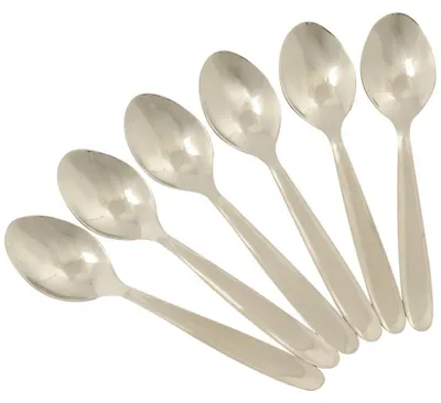 6er-Set Teelöffel aus Edelstahl, spülmaschinengeeignet, Silber