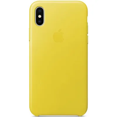 Produktbild von Apple iPhone X Hülle - Echtleder - Hard Case, Backcover - Gelb