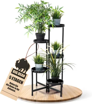 Produktbild von Blumenständer BigDean 5-stufiger Blumenständer, klappbarer Pflanzenständer, robuster Blumenständer aus Metall