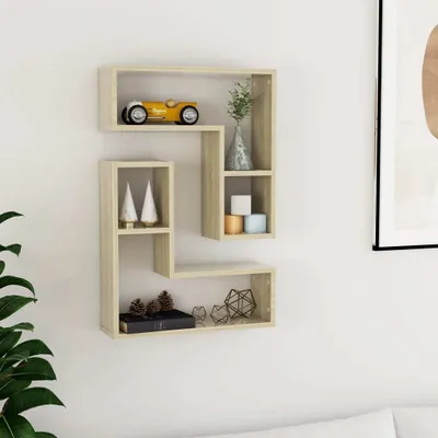 Image de Maison Exclusive - Étagères murales (lot de 2) en chêne Sonoma, 50 x 15 x 50 cm, aggloméré