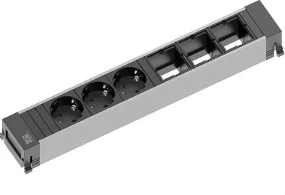 Obrázok produktu pre Bachmann POWER FRAME, 0,2 m, Vnútorný, Čierna, Šedá, Hliník, 3 AC zásuvky/AC zásuviek, 350 mm
