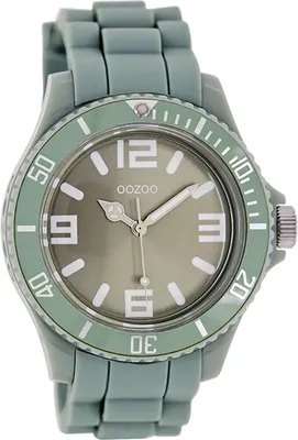 Produktbild von Oozoo Armbanduhr hellgrün Silikon Vintage Series Analog-Quarzuhr UOC4279A