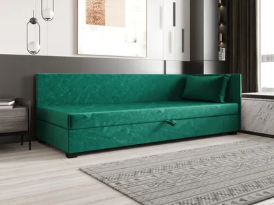 Obrázek produktu pro Jednolůžková postel 100x195 ZAJDA PLUS 2 s úložným prostorem - zelená