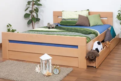 Produktbild von Bettgestell Schubladenbett Buche 180 x 200 cm Natur