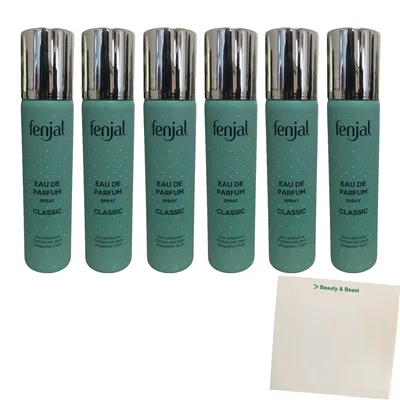 Produktbild von Fenjal Eau de Parfum Spray Classic 6er Pack (6x75ml Dose) + usy Block