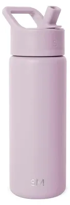 Productafbeelding van Eenvoudige, moderne drinkfles met rietje | RVS waterfles, geïsoleerd