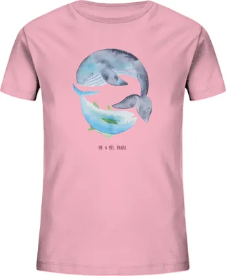 Produktbild von Mr. & Mrs. Panda Kleinkinder T-Shirt Walfisch Thunfisch 9-11 Jahre (134/146) - Baumwolle Pink - Geschenk, Lustige Sprüche, Kindershirt, Spruch Lustig, Kinder Baumwollshirt