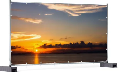 Produktbild von Wallario XXL Outdoor-Poster für Garten oder Balkon, Motiv Abenddämmerung über dem Wasser, in ca. 340 x 173 cm