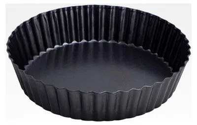 Produktbild von Tarteform mit Hebeboden Ø 24 cm und Quicheform mit Antihaftbeschichtung, Wellenrand, schnittfest und servierfertig