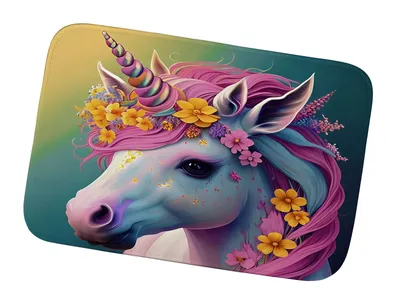 Image de Tapis antidérapant 40x60 cm - Tête de licorne