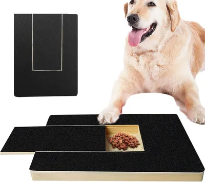 Produktbild von Hund Nagel Kratzbrett Multifunktionale Kratzbretter mit eingebauter Leckerlibox Welpennagelschleifpad Stressfrei und Beruhigend Welpennagel Kratzpad Hund Nagelpflege Zubehör