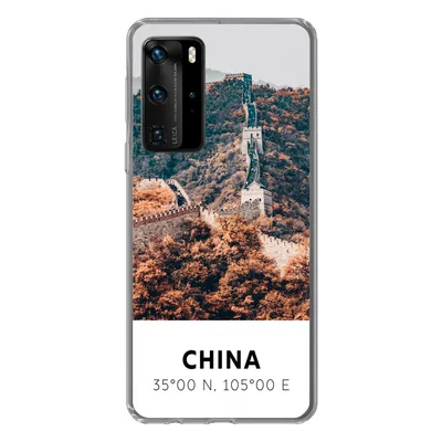 Produktbild von MuchoWow® Handyhülle Schutzhülle Hülle für Huawei P40 Pro China - Große Mauer - Herbst - Asien Silikon Softcase Handy Hülle - Schutz