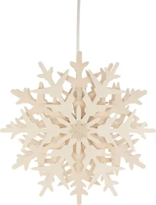 Produktbild von Fensterbild Schneekristall mit elektrischer Beleuchtung natur BxHxT 29x29x8cm NEU