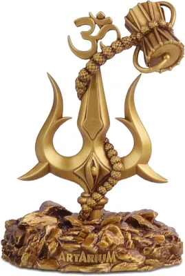 Image de Trishul décoratif avec damru pour décoration spirituelle