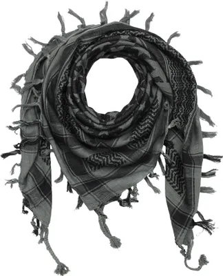 Produktbild von Kufiya – Keffiyeh – Große und kleine graue und schwarze Sterne – Arafat-Tuch