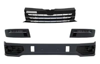 Produktbild von Add-on Spoiler für VW Transporter Caravelle T5 T5.1 10-15 Kühlergrill Led DRL
