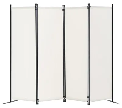 Obrázok produktu pre Paravent, 4-dielny, biela farba, rozmer 228 x 45 x 172,5 cm