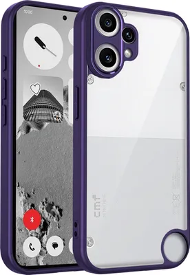 Obrázek produktu pro Pouzdro pro Nothing CMF Phone 2 Pro průhledný zadní kryt s TPU rámečkem, odolné proti nárazům Fialová