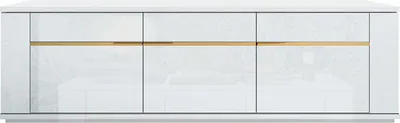 Produktbild von Lowboard Pegaso 205 cm in Weiß/Gold Hochglanz