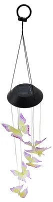 Solar-Windspiel Schmetterling mit 6 Farbwechsel-LEDs, wasserdicht