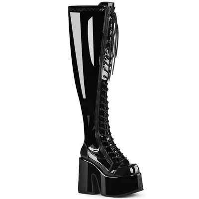 Produktbild von CAMEL-300WC Damen Boots von DemoniaCult, Schwarz Lack , EU 40, US 10