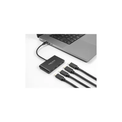 Produktbild von Delock USB 3.2 Gen 1 USB Type-C Hub mit 3 x USB Type-C Buchse + 1 x USB Type-C PD 100 Watt