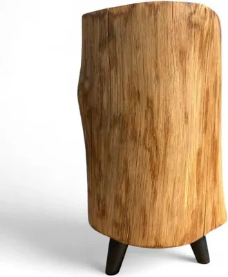 Immagine prodotto di Tavolino in rovere rustico - Altezza 20 cm - Tronco oliato e gambe nere