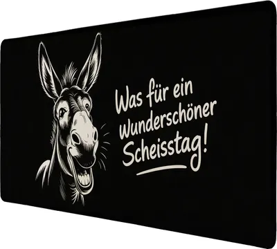 Produktbild von Lächelnder Esel Schreibtischunterlage 89x40cm XXL Mauspad Wunderschöner
