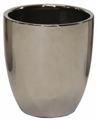 Produktbild von Mega Collections Blumentopf Emperor - rund - silber - D20 x H22 cm - glanzend