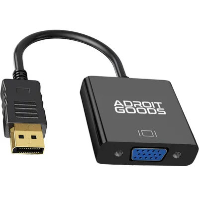 Obrázok produktu pre AdroitGoods Kábel Displayport na VGA (D-Sub) samica - 1080p - Full HD - 10 cm - čierny
